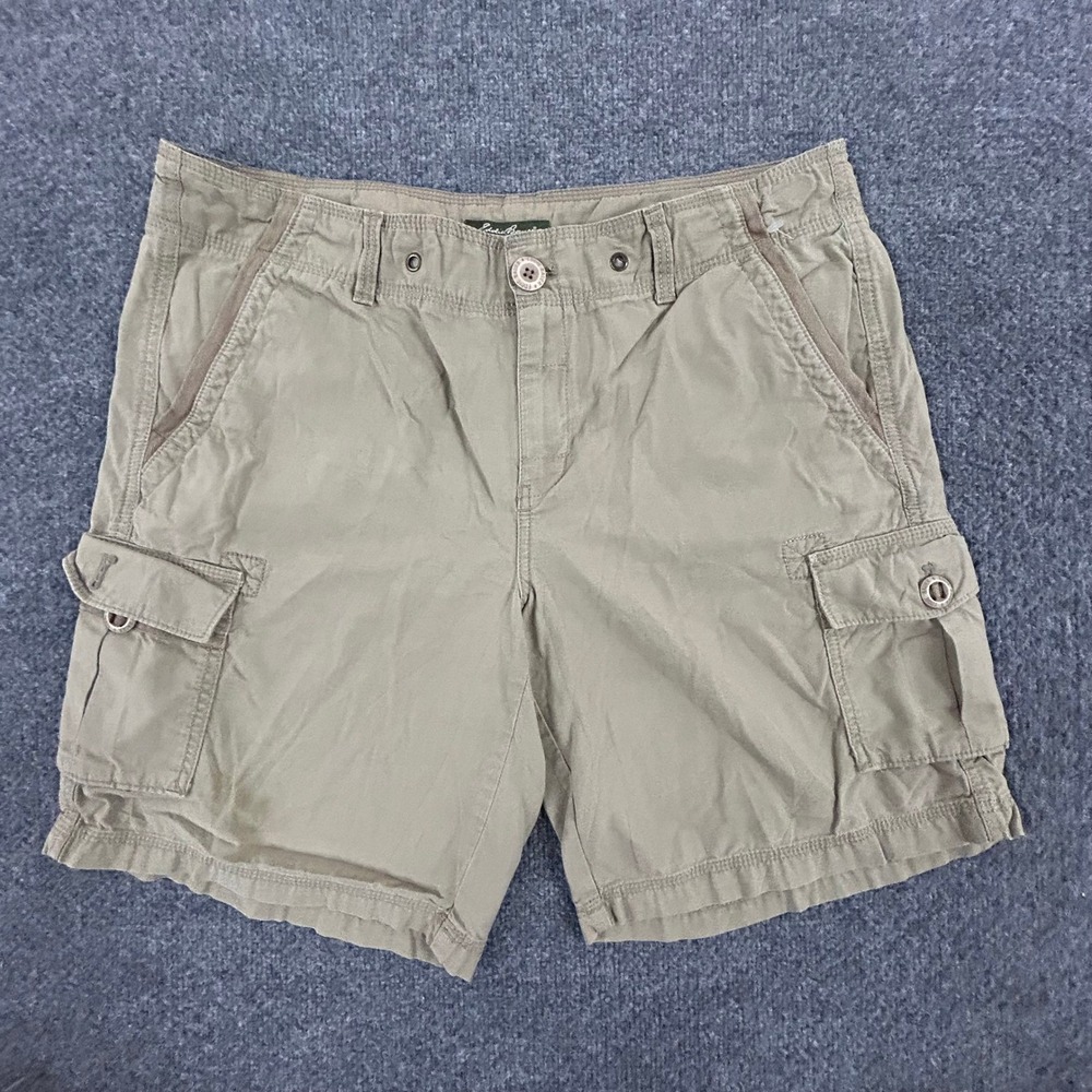 Eddie Bauer Shorts Womens Size 16 Khaki Cotton Cargo Casual Outdoor Hiking